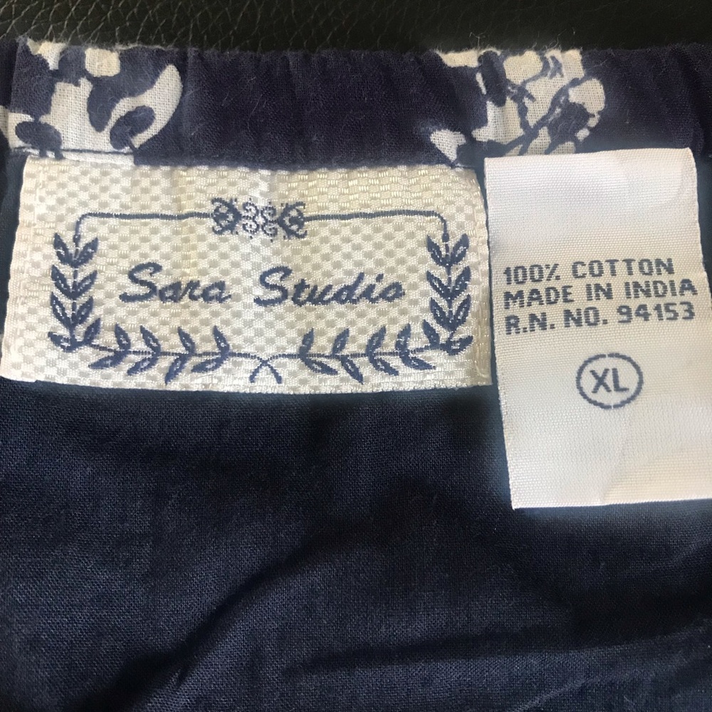 Tiered Blue Patterned Maxi Skirt - Picture 7 of 7